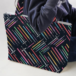 Lightsabers Star Wars Pattern Large Tote Bag