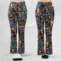 Horror Movie Characters Pattern Flare Leggings
