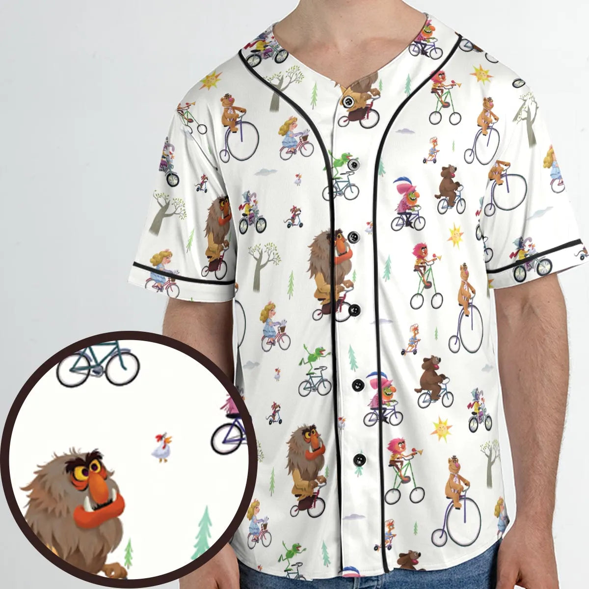 The Muppet Movie Bike Scene Unisex Baseball Jersey