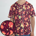 Fire Pokemon Pattern Unisex Baseball Jersey