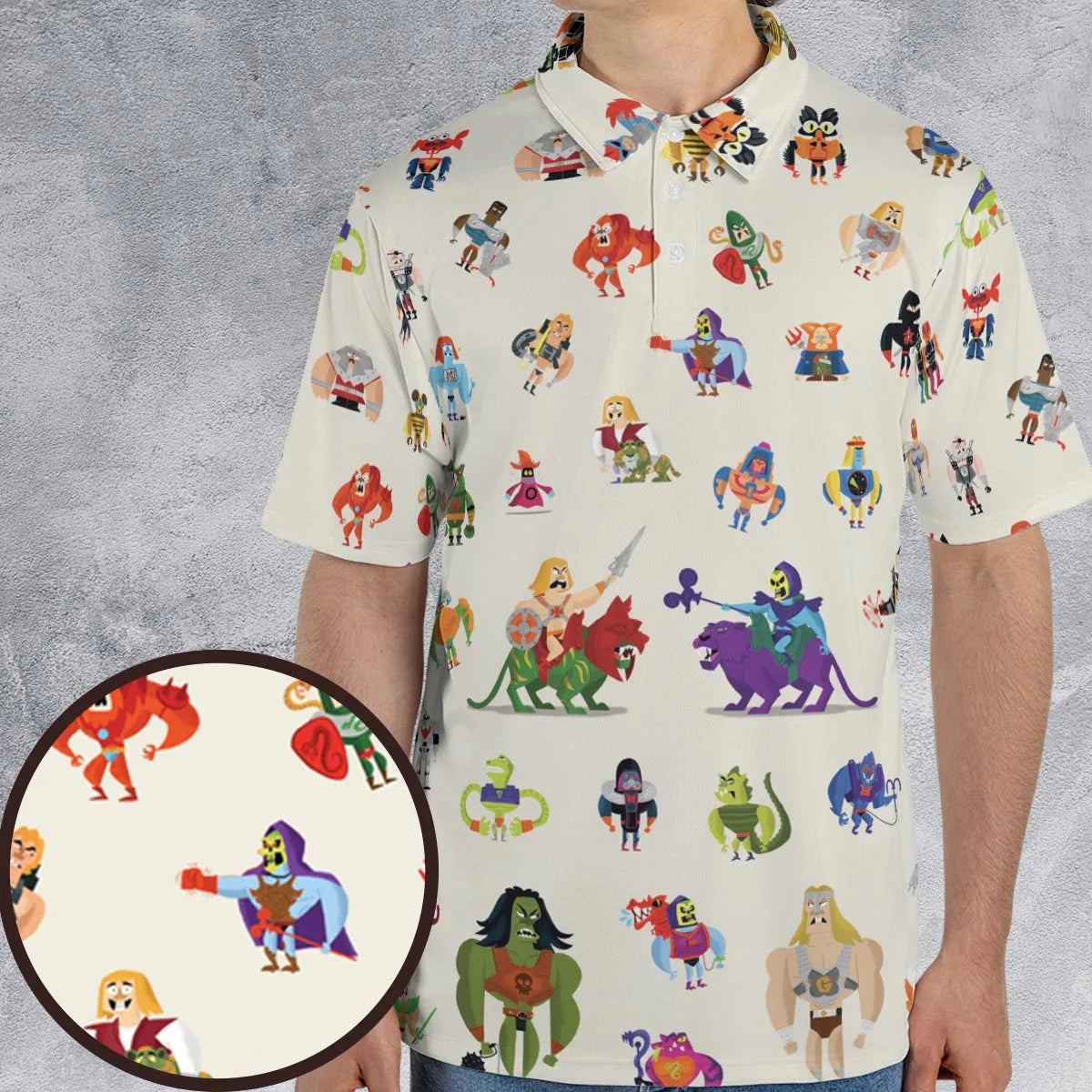 He-Man & Masters Of The Universe Characters Pattern AOP Men/Women Polo Shirt