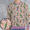 Laverne And Shirley with The Fonz All-over Print Sweatshirt