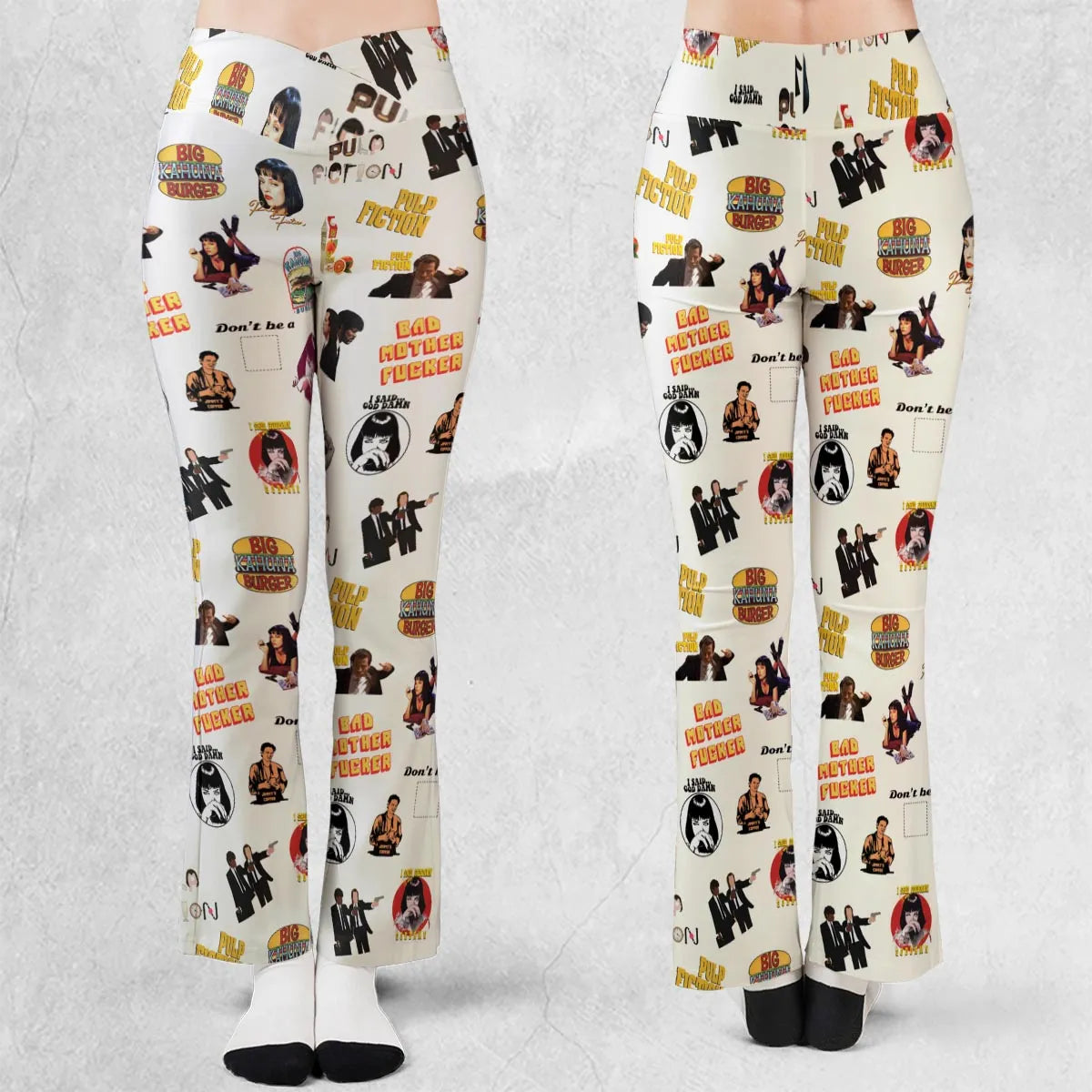 Pulp Fiction Pattern Flare Leggings