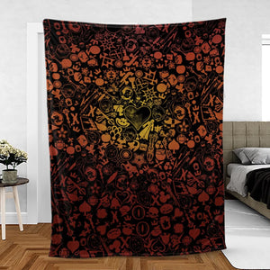 Red Key Heart Kingdom Hearts Fleece Blanket