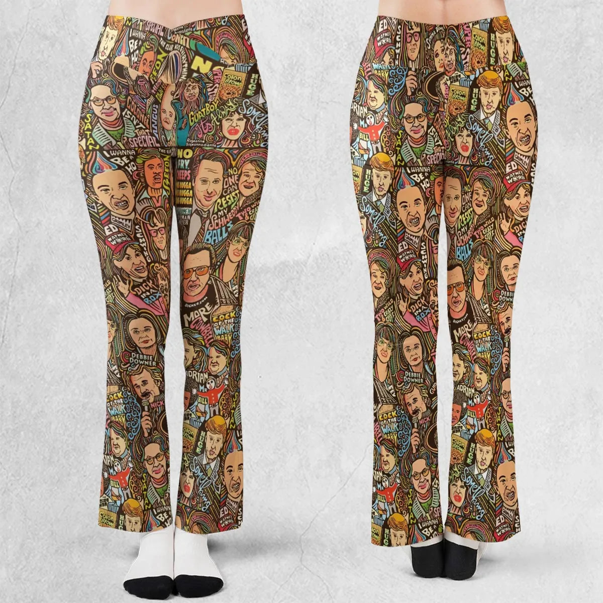Blues Brothers Waynes World Coneheads SNL Characters Flare Leggings
