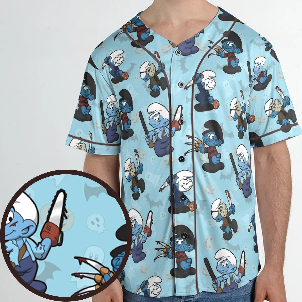 Horror Smurfs Unisex Baseball Jersey