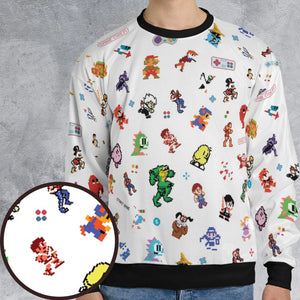 Iconic Video Game Characters All-over Print Sweatshirt