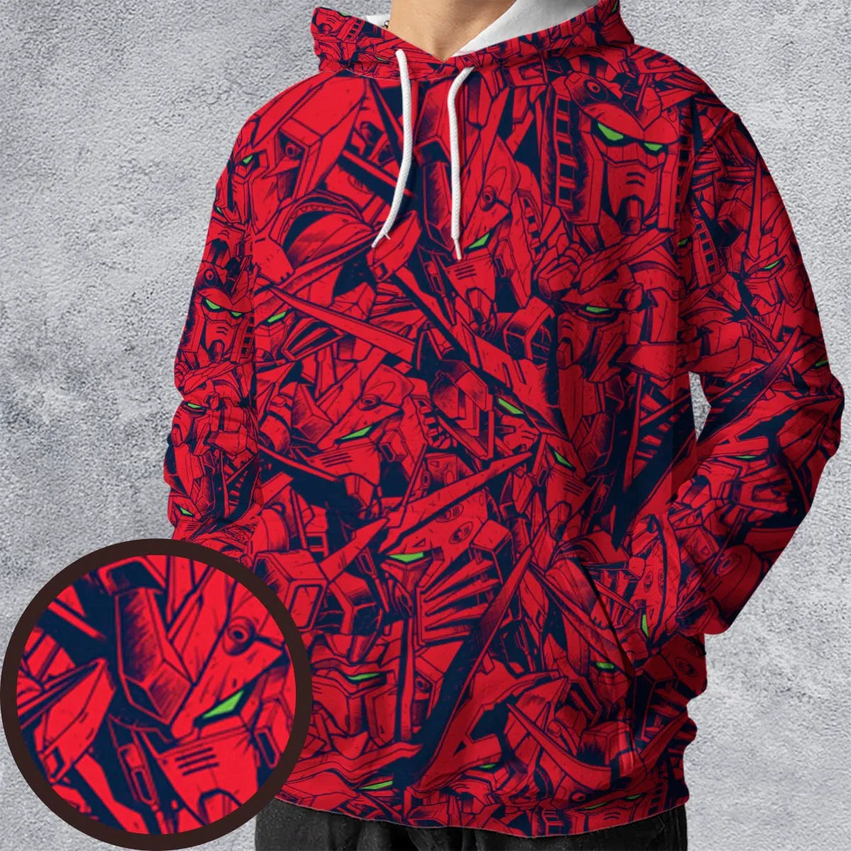 Gundam Camo Magenta Gundam All-over Print Hoodie