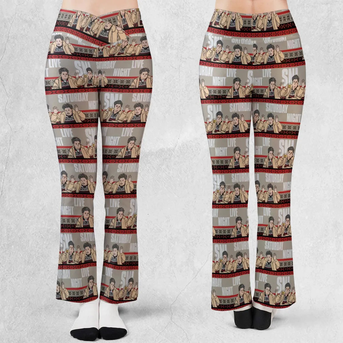 Drunk Uncle on the Holidays SNL Saturday Night Live Flare Leggings