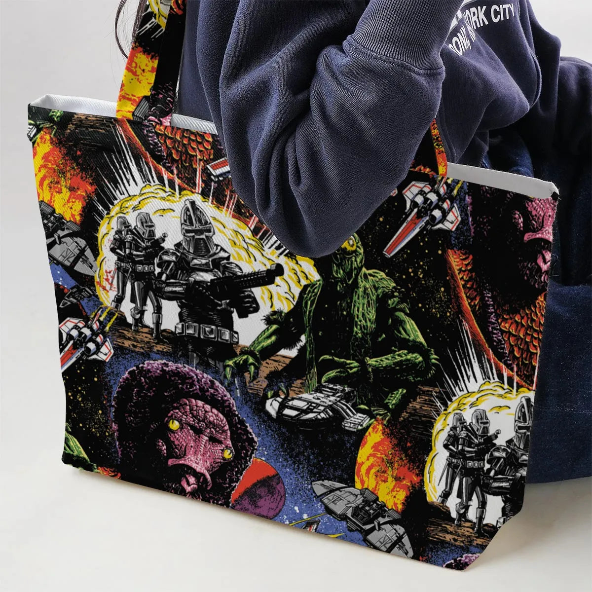 Galactic War Battlestar Galactica Large Tote Bag
