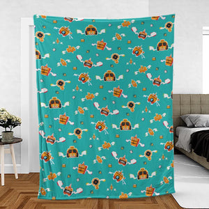 Pixel Rotom Electric Pokemon Fleece Blanket