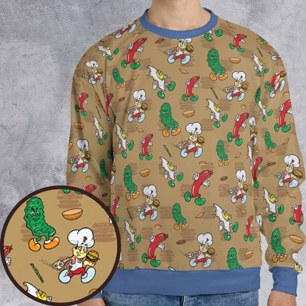 BurgerTime Arcade All-over Print Sweatshirt