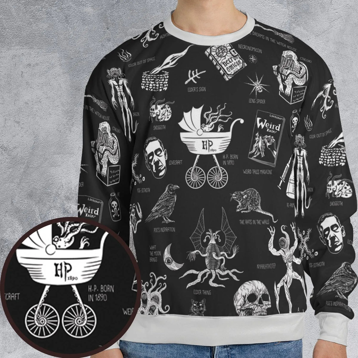 H.P. Lovecraft Monsters All-over Print Sweatshirt