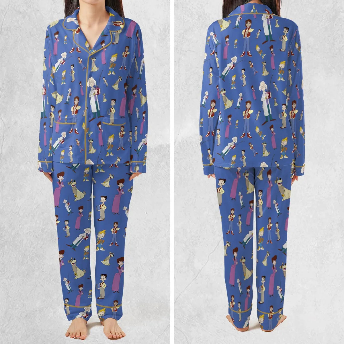 B2tf Cartoon Characters Seamless Pajamas Set