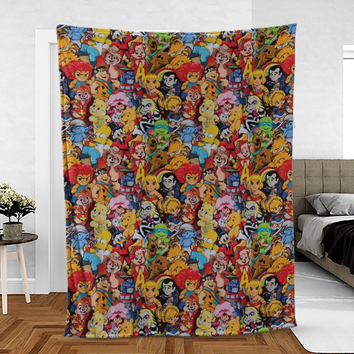 Old Cartoon Characters Fleece Blanket