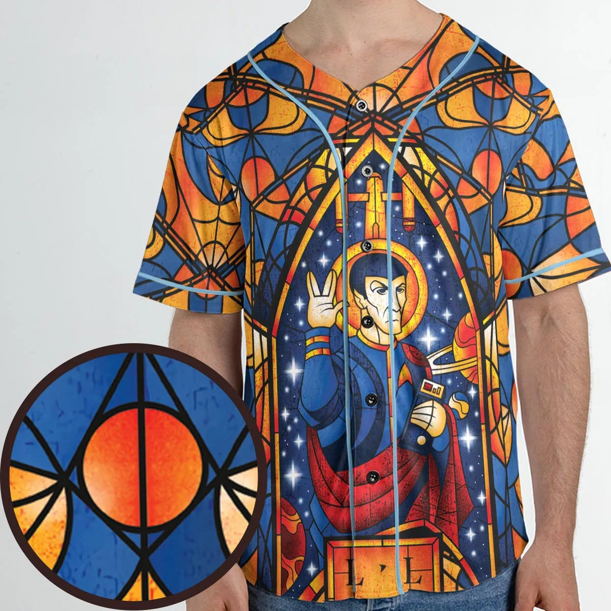 Stained Glass Star Trek Unisex Baseball Jersey