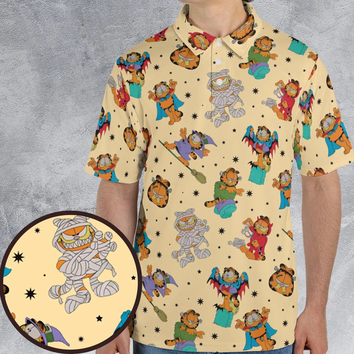 Nostalgic Cat Garfield's Halloween Adventure AOP Men/Women Polo Shirt