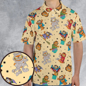 Nostalgic Cat Garfield's Halloween Adventure AOP Men/Women Polo Shirt