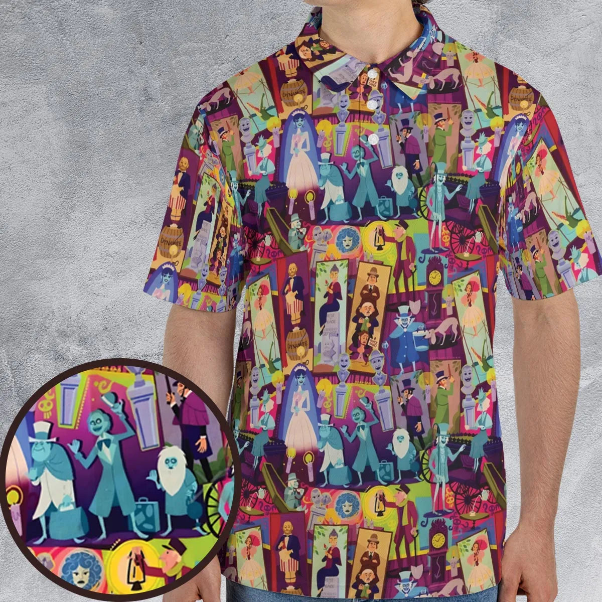Retro Mansion Collage AOP Men/Women Polo Shirt