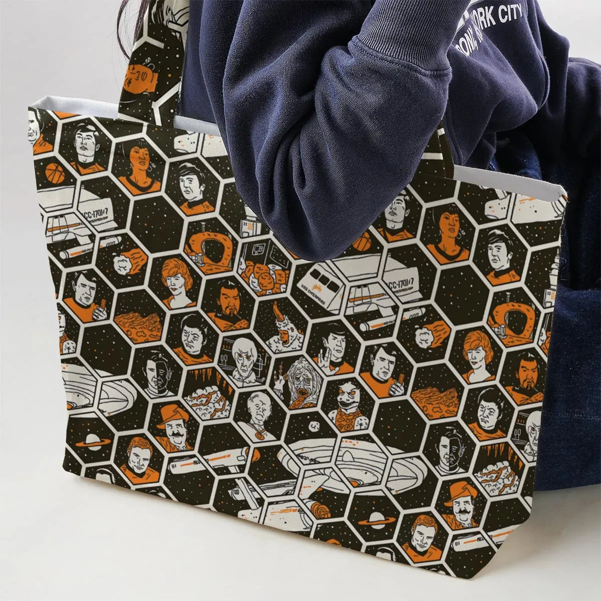 TrekToon Star Trek Hive Pattern Large Tote Bag