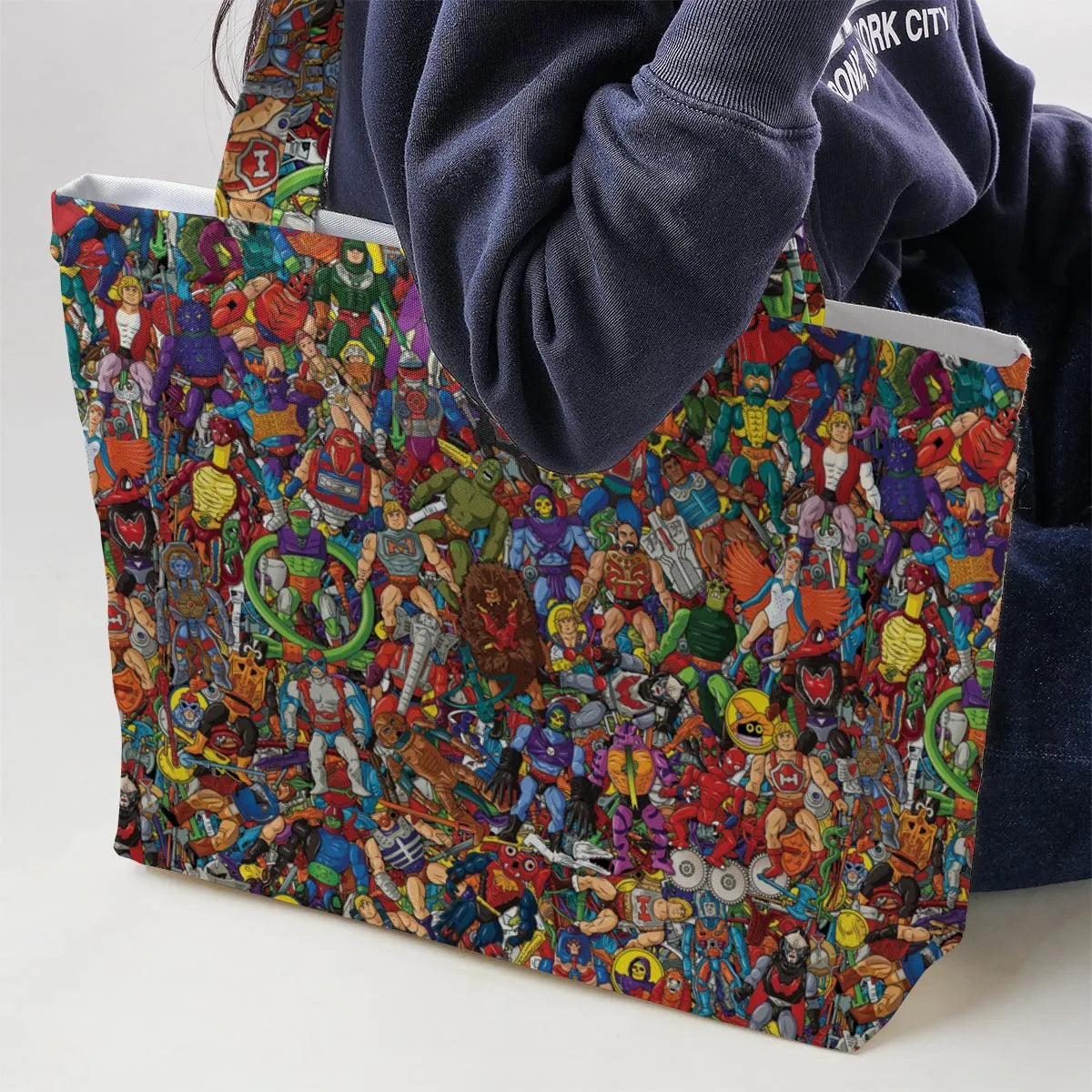 MOTU's Characters Figure Pattern He-man and The Masters of The Universe Large Tote Bag