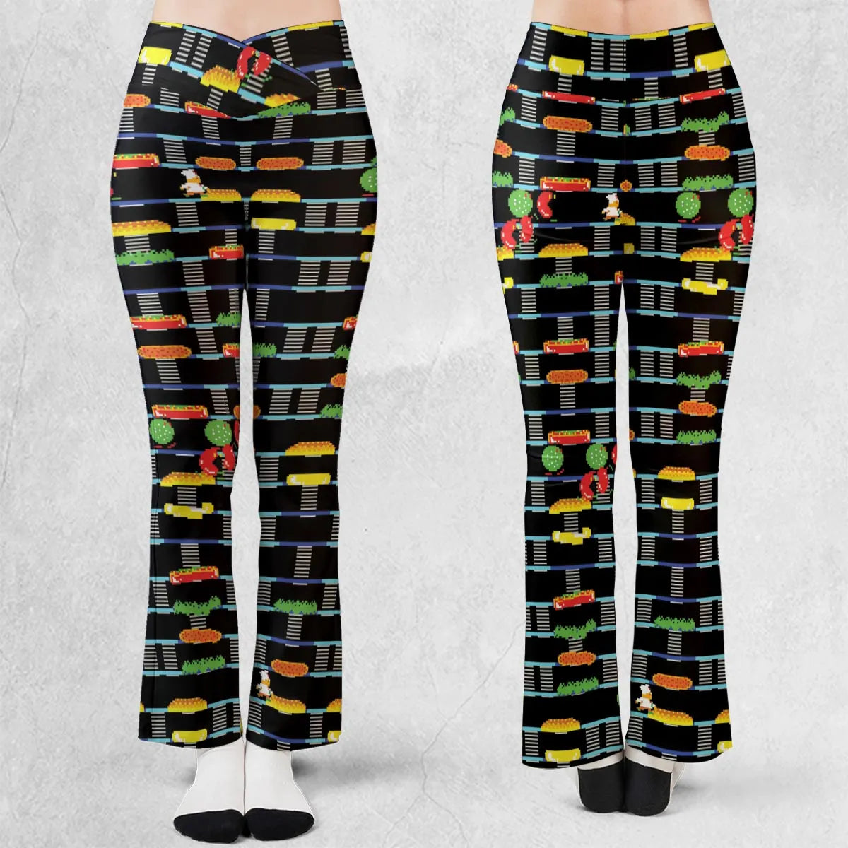 BurgerTime Arcade Game Flare Leggings