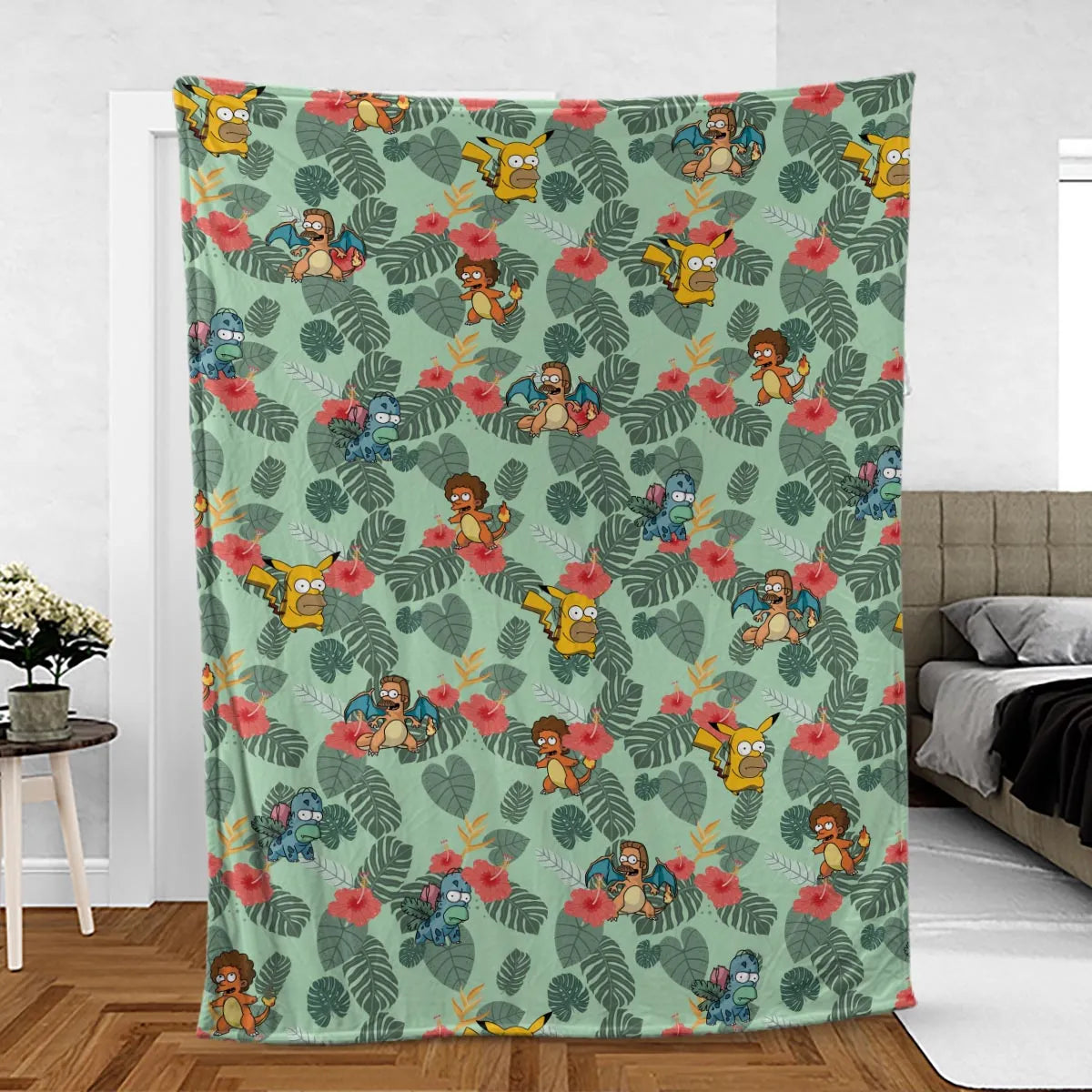 Simpsonmon The Simpsons Pokemon Mashup Fleece Blanket