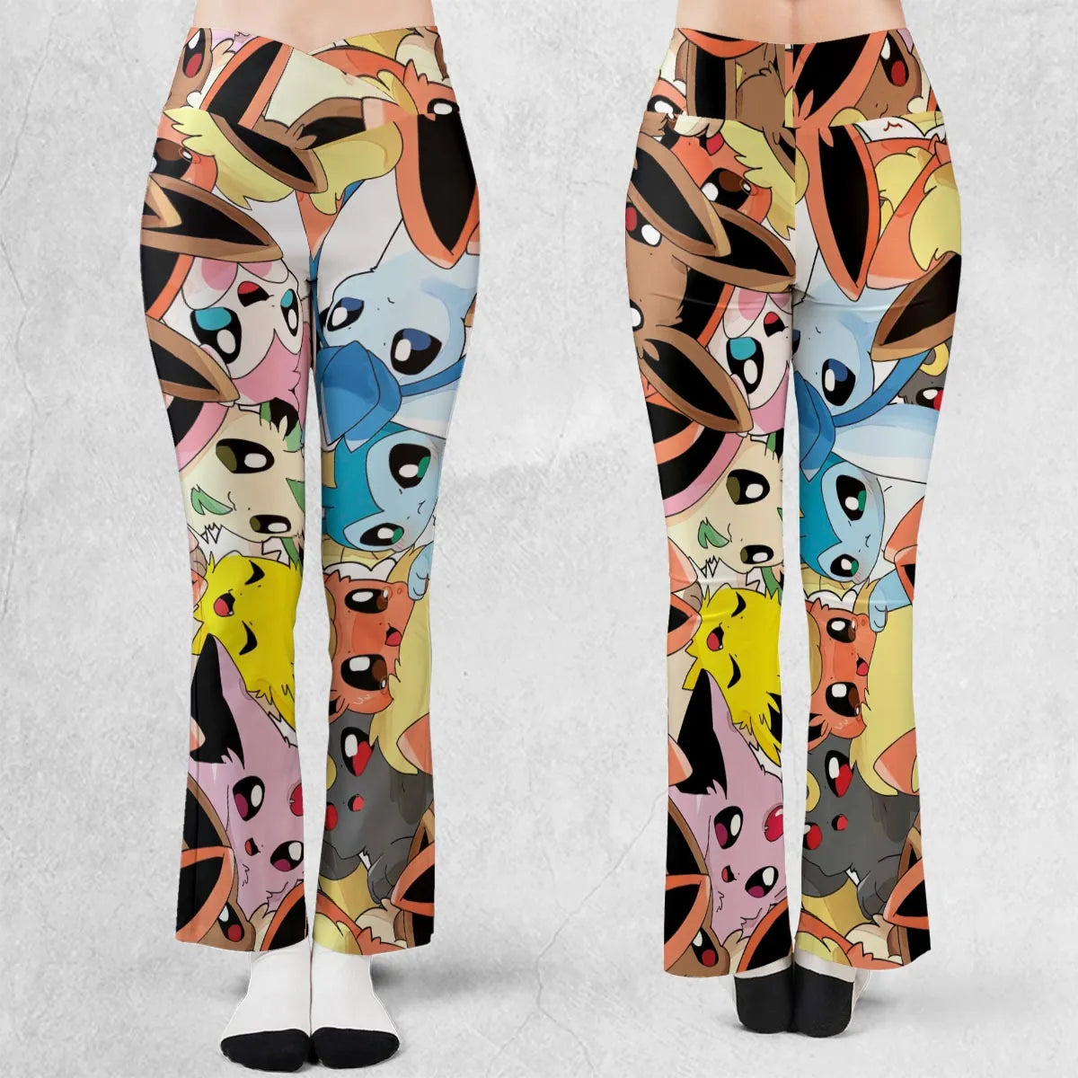 Cute Eevee Evolution Pokemon Flare Leggings