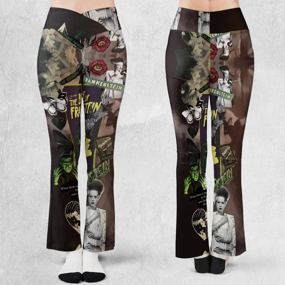 Vintage Bride Of Frankenstein Flare Leggings