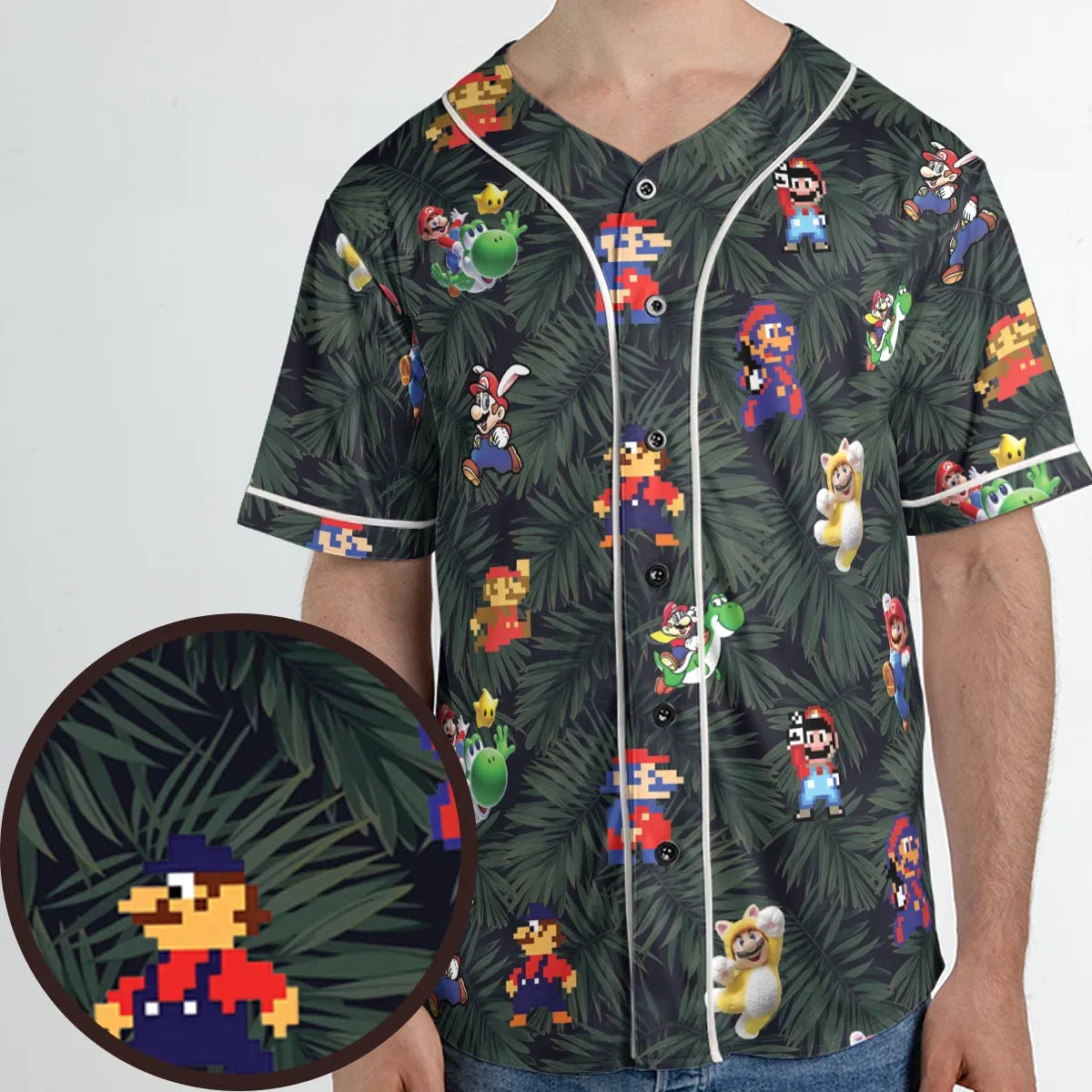 Tropical Mario Super Mario Unisex Baseball Jersey