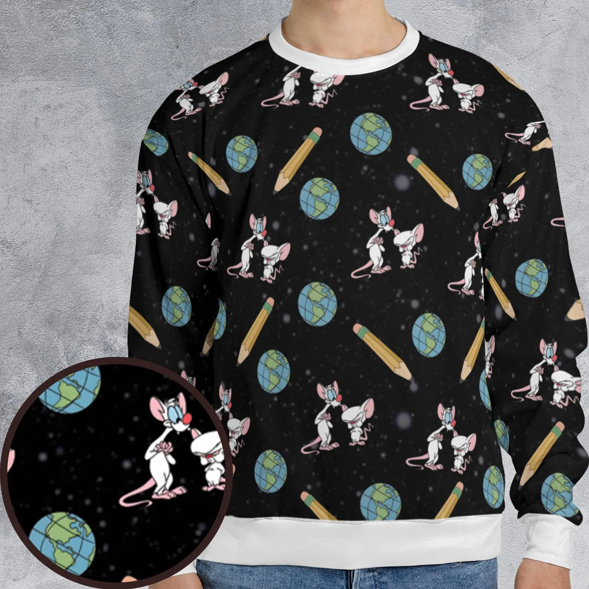 Geek Drip Pinky and The Brain All-over Print Sweatshirt