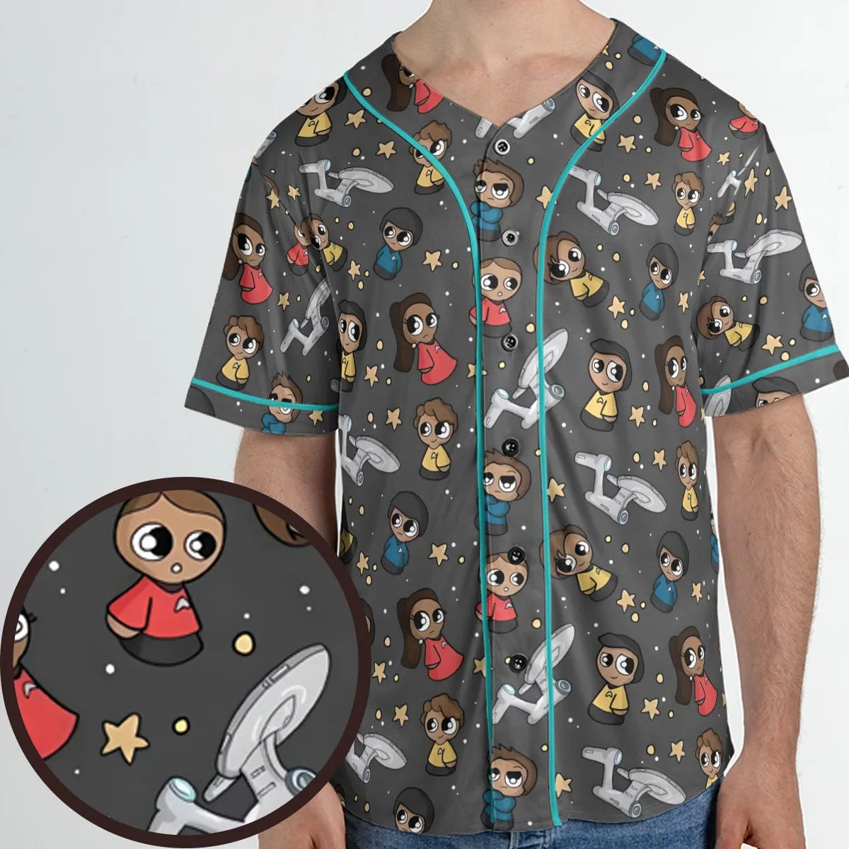Cute Space Star Trek Unisex Baseball Jersey
