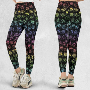 DnD Rainbow Dice Set Pattern Legging