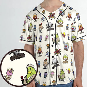 Doctor Who and Mr Men Pattern Unisex Baseball Jersey