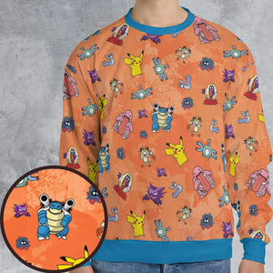 Pokemon Character Scatter All-over Print Sweatshirt