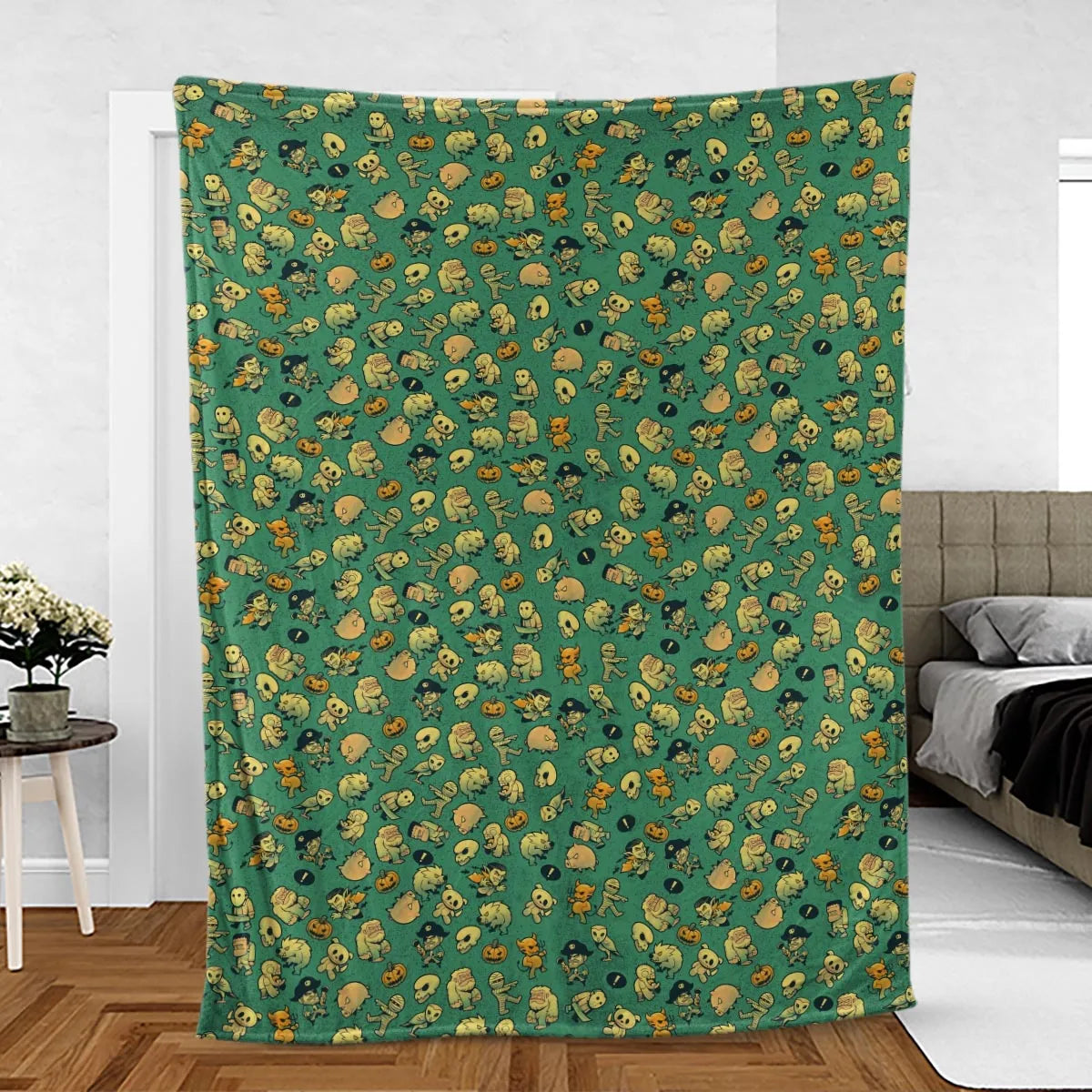 Terror Attack Cute Horror Characters Halloween Fleece Blanket