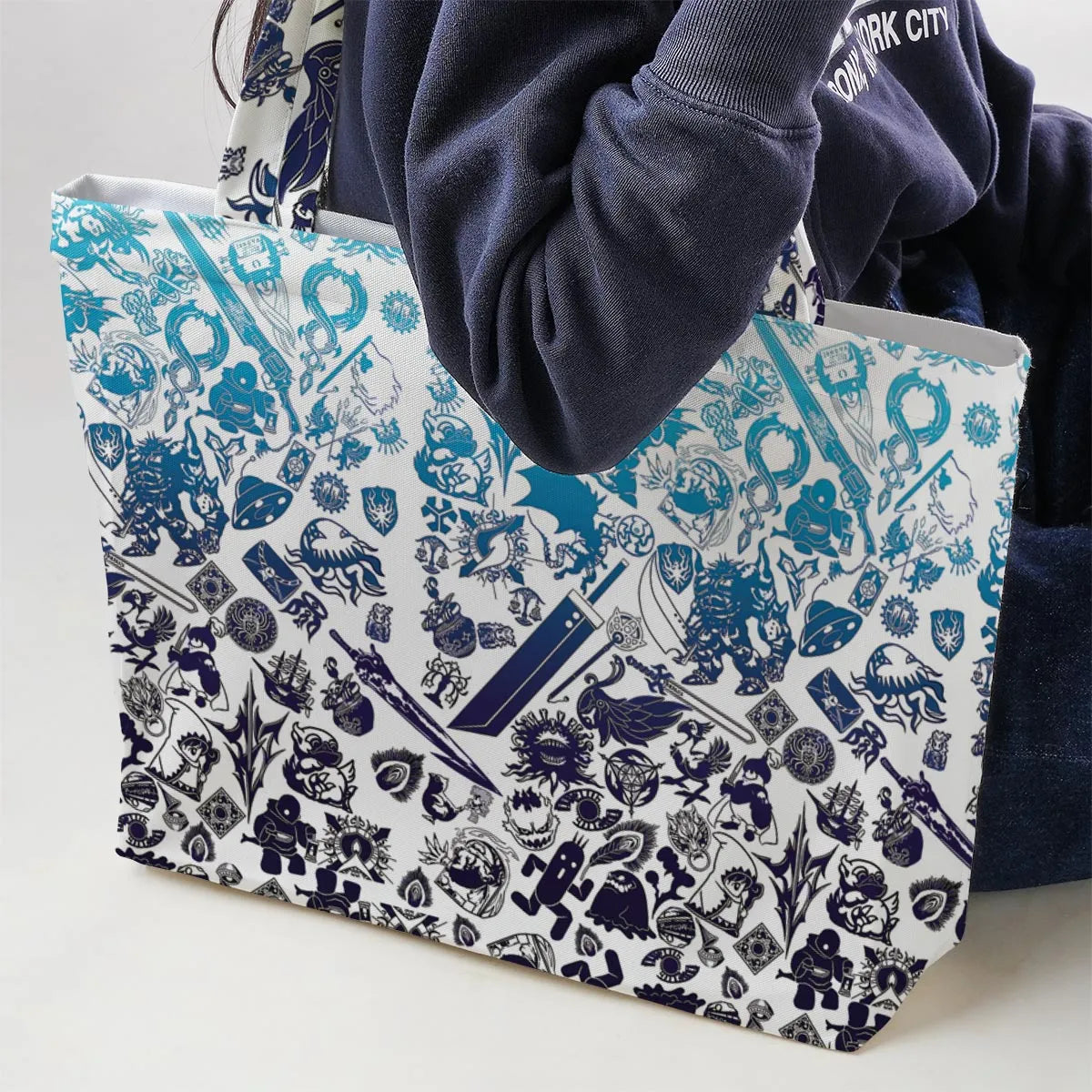 Blue Moggle Final Fantasy Large Tote Bag