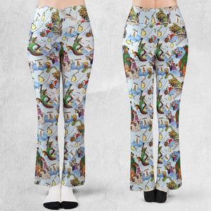 Robin Hood Characters Pattern Flare Leggings