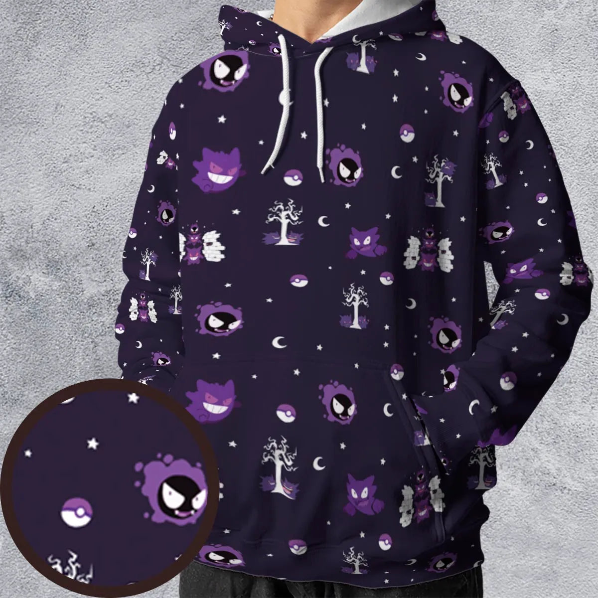 Gengar Pokemon Pattern All-over Print Hoodie