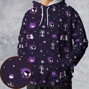 Gengar Pokemon Pattern All-over Print Hoodie
