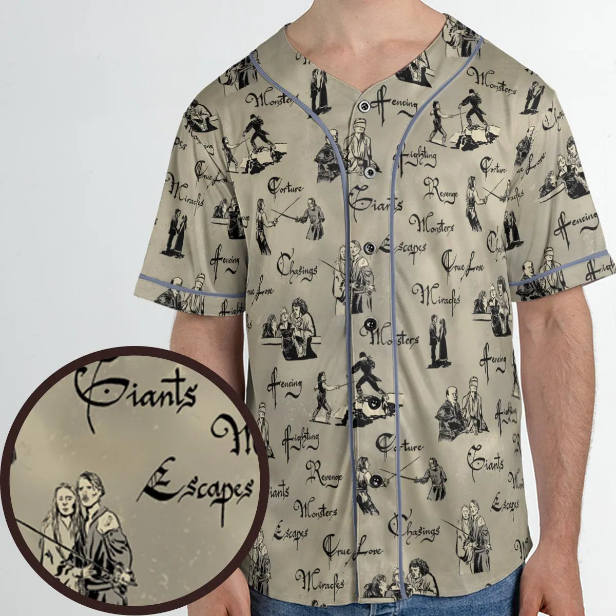 Hencing Fighting The Princess Bride Unisex Baseball Jersey