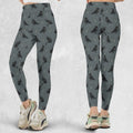 Cat and Raven Edgar Allan Poe Pattern Legging