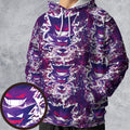 Ghostly Evolution Ghastly Haunter Gengar Pokemon Hawaiian All-over Print Hoodie