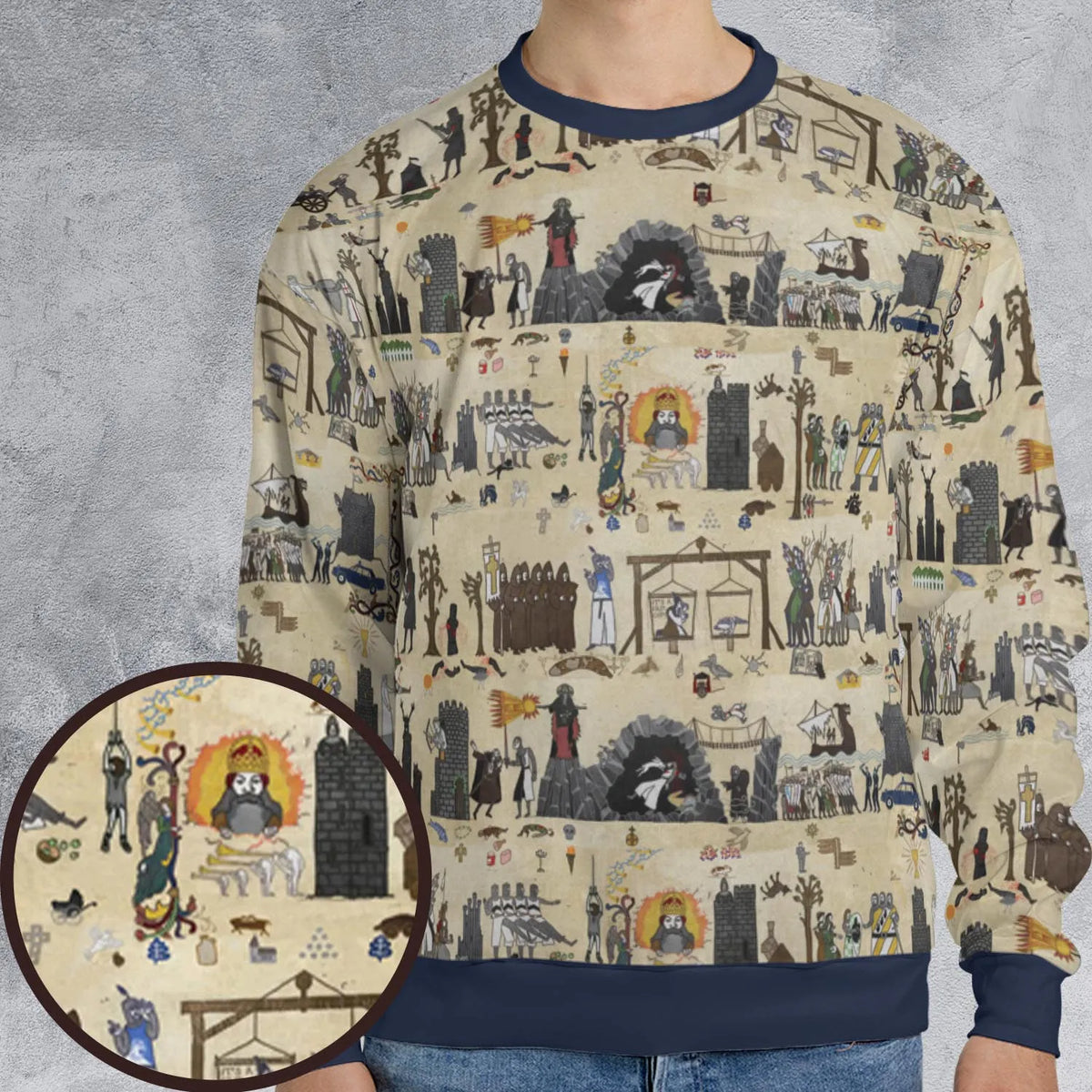 Bayeux Tapestry Monty Python All-over Print Sweatshirt