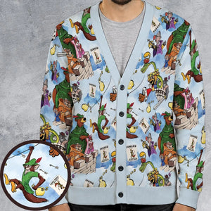 Robin Hood Characters Pattern Cardigan