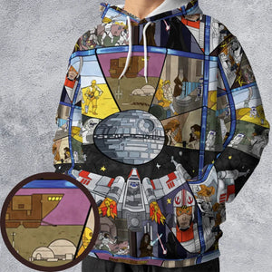 Stained Glass Star Wars All-over Print Hoodie