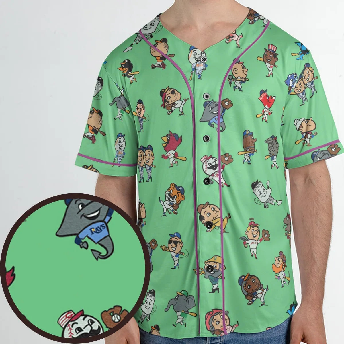 Baseball Mascot Pattern Unisex Baseball Jersey