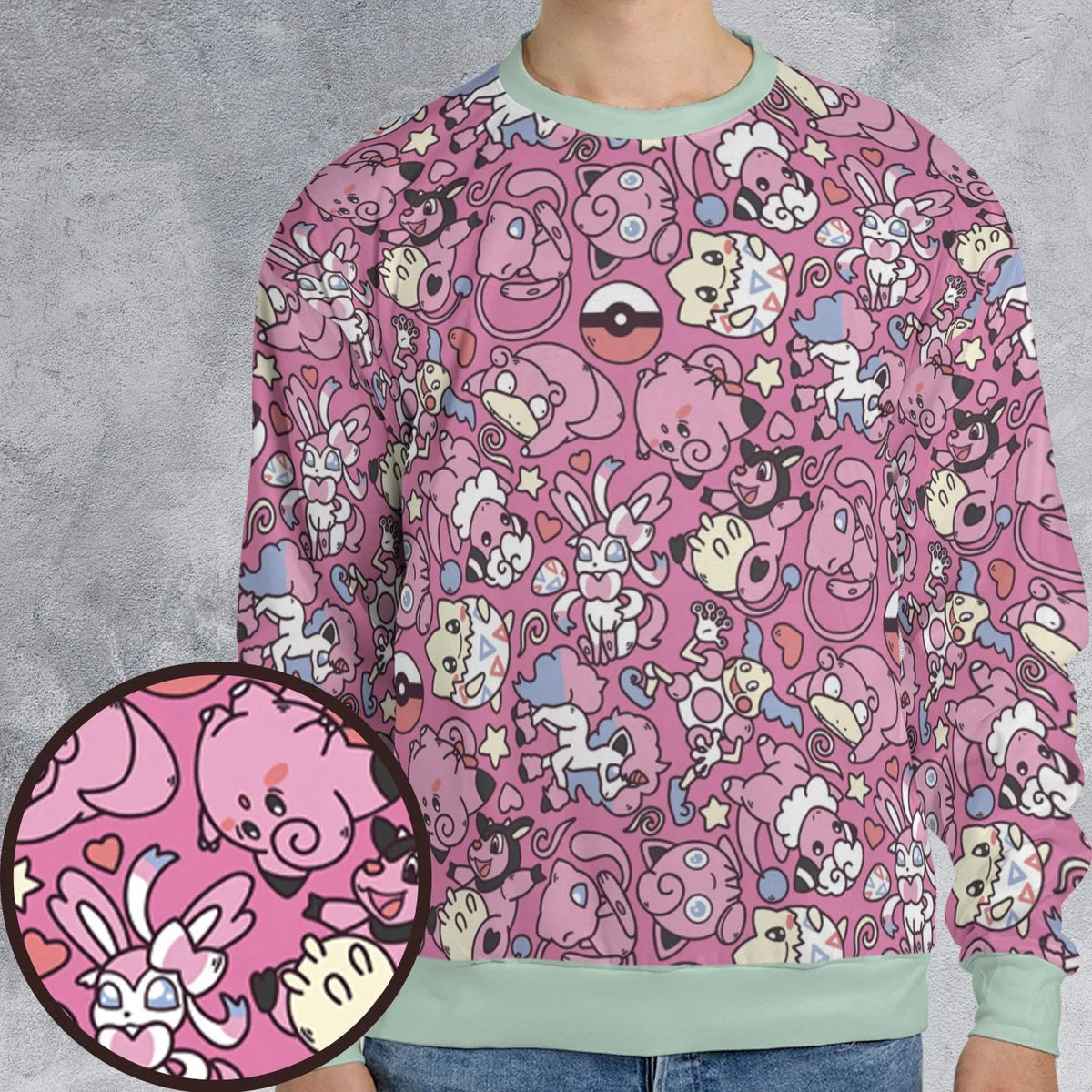 Fairy Pokemon Pattern All-over Print Sweatshirt