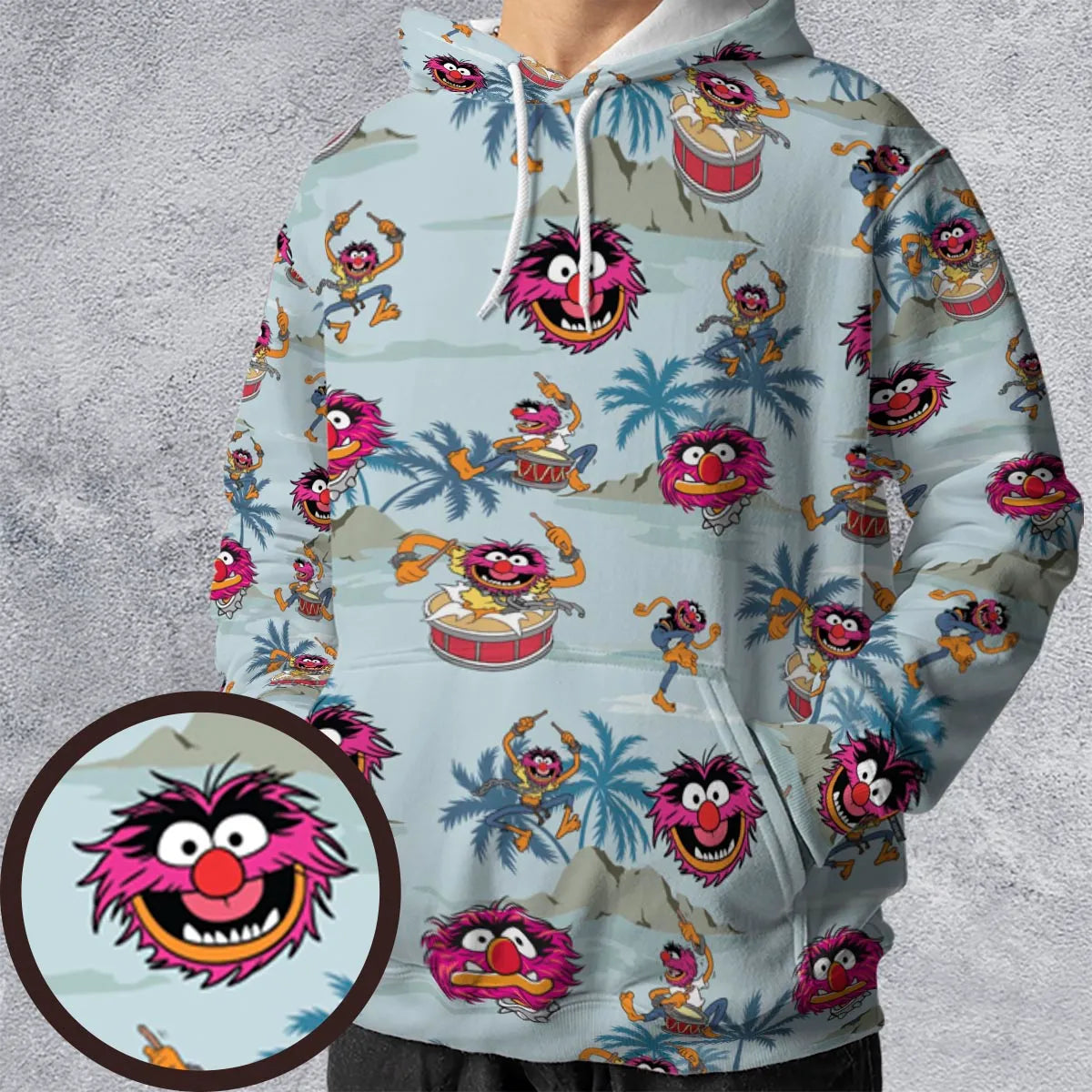 Animal The Muppet Show Drum Tropical All-over Print Hoodie