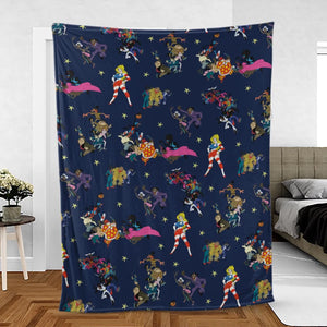 Coonskin Characters Ralph Baskin Fleece Blanket